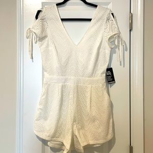 Express White Eyelet Romper - 8